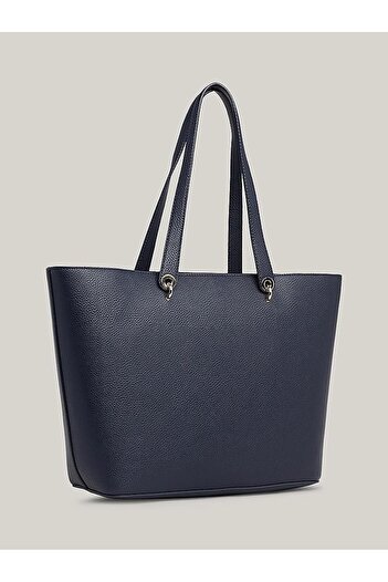 Tommy Hilfiger Kožená přihrádka na karty s dámským logem Denní použití tmavě modrá taška přes rameno AW0AW15178-DW6
