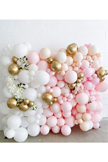 BeySüS Pembe Makaron Balon Soft Pastel Doğum Günü Balonu 20 Adet