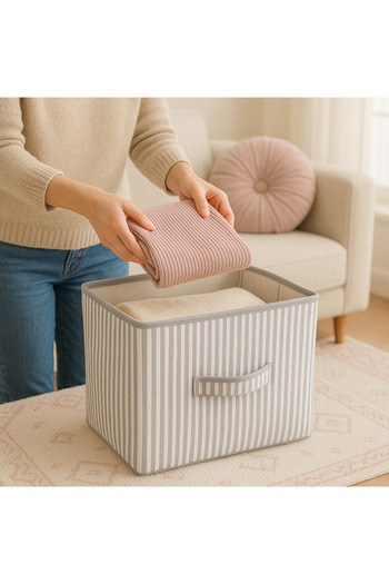 YELLOW STARY HOME DECOR 30X30 Foldable Closet Organizer - Towel and Clothes Storage Box