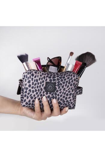 BloominBag Leopard Cita Noir Makeup Bag and Compact Cosmetic Organizer