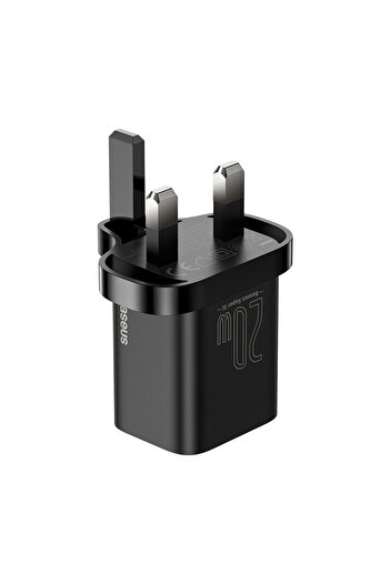 Baseus Type-C charger with UK Plug, Quick Charge 20W - Super Si (CCSUP-K01) - Black