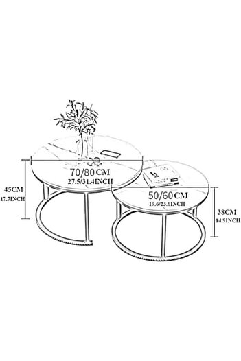 Türkiye Table for Living Room Modern Round Faux Marble Nesting Modern Living Accent Side Coffee Sofa Center