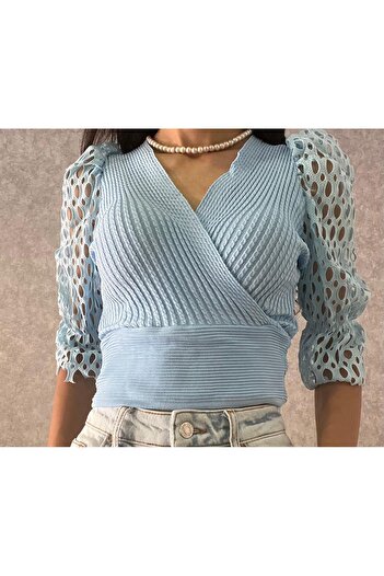 şev butik Kolları Dantelli Bluz