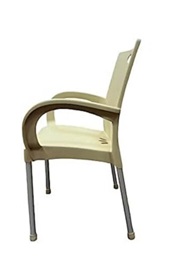 co arma Modern stackable plastic armchair with aluminum legs and durable rubber floor protector