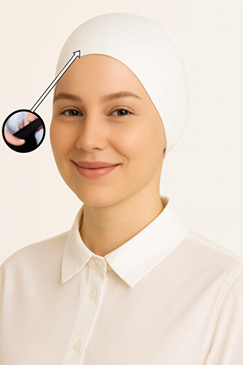 Merve Nayir White Non-Slip Seamless Silicone Bonnet
