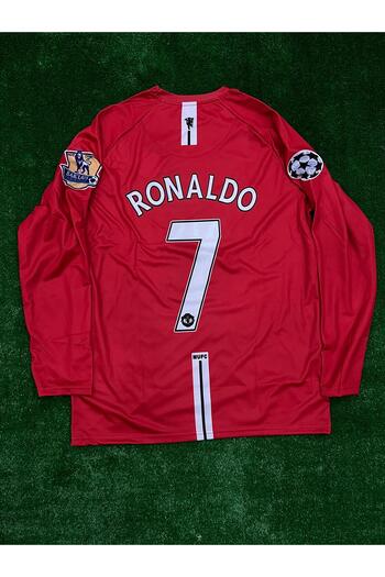 JANJON STAR Legendary 2008 Season Cristiano Ronaldo Manchester.United Long Sleeve Red Color Nostalgia Jersey