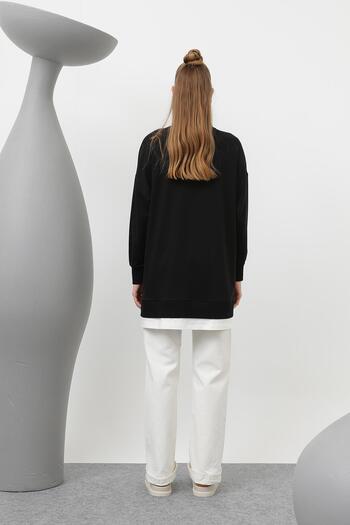 Puane Black Sweatshirt with Pocket Detail 10620