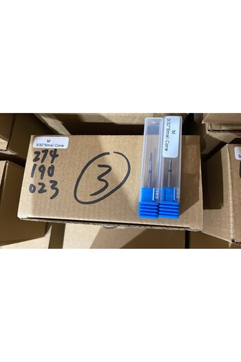 global fashion Carbide milling cutter, cone, blue belt, M 3/32 Small Cone ST