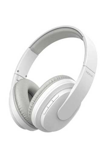 Nokia White Foldable Wireless Over-Ear Bluetooth Headphones