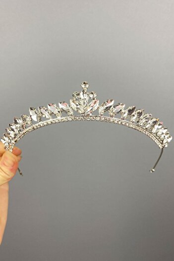 Fiyonks Atölye Model de vară pentru coroana de mireasă, coroană de mireasă de cristal cu navetă de piatră, accesoriu de păr pentru femei