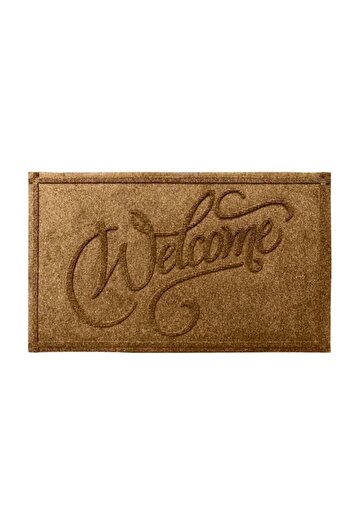 OPTIM DEKO Welcome Entrance Mat, Rubber and Polypropylene, Brown, 60x40cm