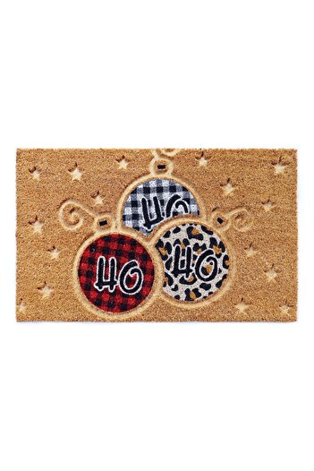 Optim Christmas Doormat, Coconut Fiber and Rubber, HO HO - 75x45 cm