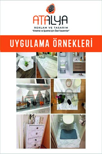 Atalya Reklam ve Tasarım PREMİUM SUYA DAYANIKLI FAYANS ZEMİN MERMER YAPIŞKANLI DUVAR FOLYO KAPLAMA