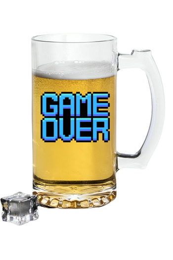 Özcan Tasarım Game over Printed Beer Glass - Game over Printed Beer Glass