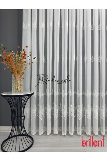 Brillant Tulle Curtain Brand Bamboo Floor Spreader Embroidered Armina Pattern