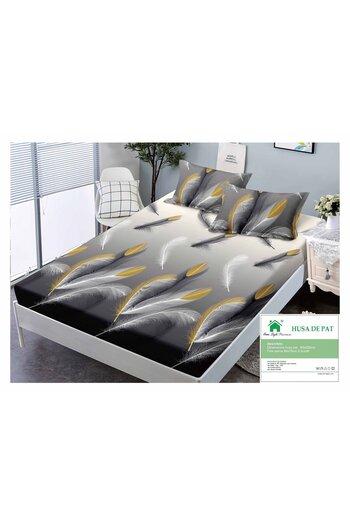 FIONNA.RO Fine Cotton Duvet Cover 90x200cm - Gold Feathers