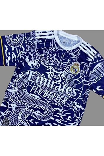 DAYIBALI DÜKKAN R'Eal m'Adrid Special Dragon Dragon Patterned Navy Blue Jersey16