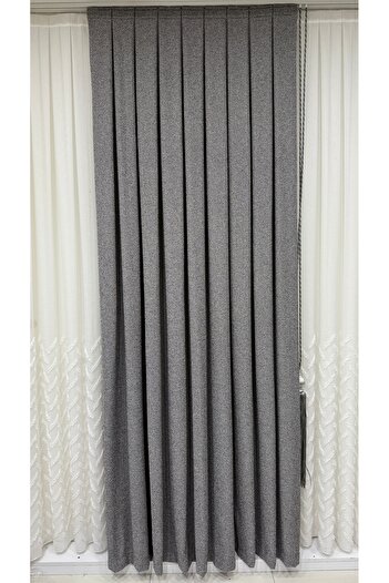 Fon Dünyası Crushed Gray Wool Armure Background Curtain