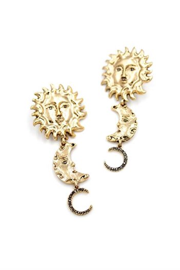 Royaleks Sun Moon Earrings - Gold