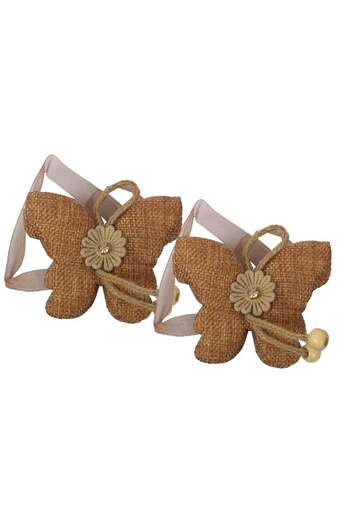 PUFO Butterfly curtain tieback set with magnet, 2 pcs, brown