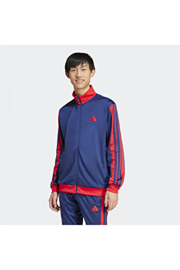 adidas 3-лентова трикотажна блуза с редовна кройка и цветни блокове, мъжка, синя - Jı8841