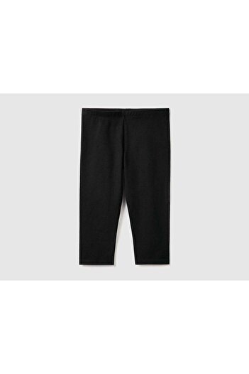 United Colors of Benetton Knee-Length Girls' Yoga Leggings with Logo