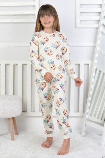 Fidekids Isobel Kids Pineapple Pattern Girls' Long Sleeve Pajamas Set