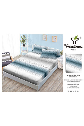 FIONNA.RO Duvet Cover With Elastic And Pillowcases 160X200cm - Abstract Grey