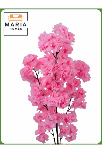 MARIA HOMES Artificial Pink Flower Tree 60 cm – Decorative Indoor Floral Plant with Gray Pot