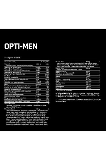 ON Optimum Nutrition Opti-Men Multivitamin, 90 Tablets
