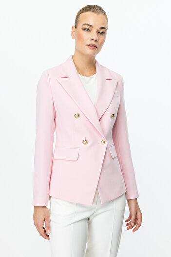 Ekol Double Breasted Collar Jacket with Flap Pocket 04002