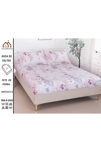FIONNA.RO Satin Cotton Elastic Pillowcase and Pillowcases 180x200cm - Pink Story