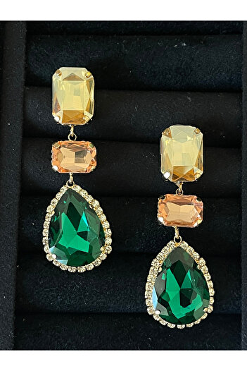 Rupen Kraft Shiny zircon stone big size design evening earrings