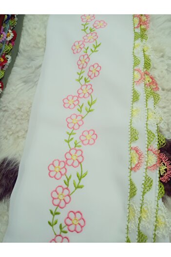 hoaryage Handmade Embroidery Embroidered Needle Embroidered Prayer Cover Dowry Holder Mevlit Hijab Crepe Fabric 145X75 cm