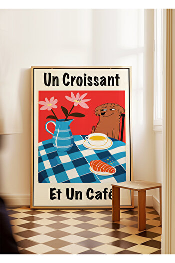 ARTHOUSECOLLECTIVE Vintage Poster - Coffee and Croissant - 7 - Unframed Poster in Table Sizes