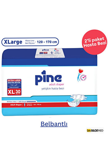 Pine Xlarge Patient Diaper Set with Waistband 3-Piece Cleaning Towel |   With Front Barrier – Pack of 5