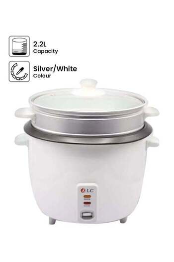 DLC Rice Cooker 2.2 Liters 822 White/Silver