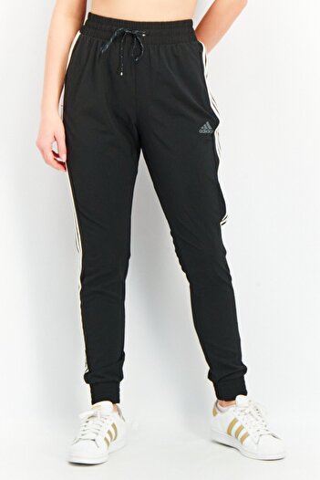 adidas Women Sportswear Fit 3 Stripe Training Track Pants, Black/White