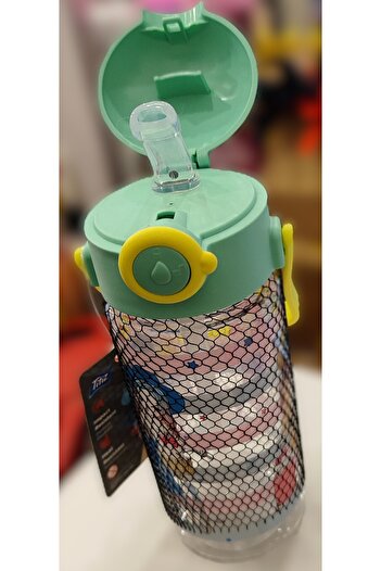 ada çanta kırtasiye Girl's Carrying Plastic Flask with Handle and Straw 400 ml