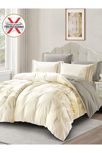 Donetella 6-Piece Printed Duvet Cover Set, King Size 220 x 240cm, Microfiber,( Without filler).