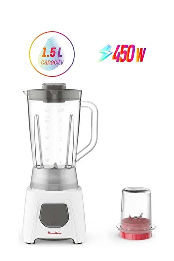 Moulinex Blendeo Blender With Grinder, 1.5 L, 450 W LM2B2127 Gray / White