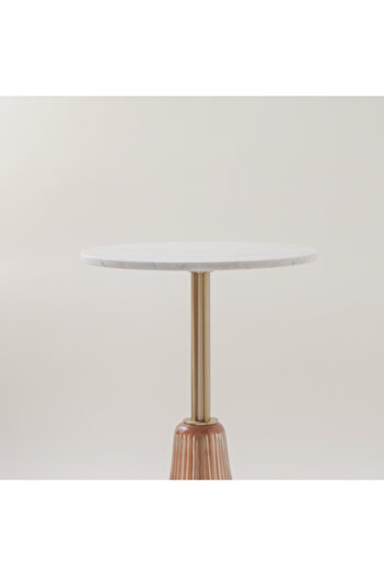 homez marble side table 46*55cm, brown
