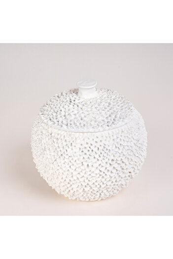 homez off-white resin decorative box 26*26*25 cm
