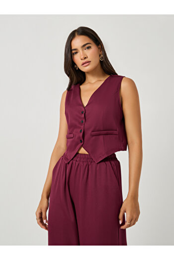 Take Two By Styli Solid V Neck Sleeveless Vest and Straight Leg Pants Co-Ords