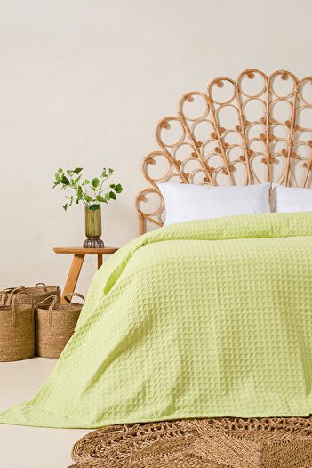 Koza Home Viva 100% Cotton Lime Green Pique 200X220 2604