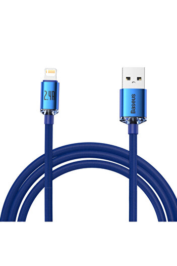Baseus Kabel przewód iPhone do szybkiego ładowania i transferu danych USB - Lightning 2.4A 2m niebieski
