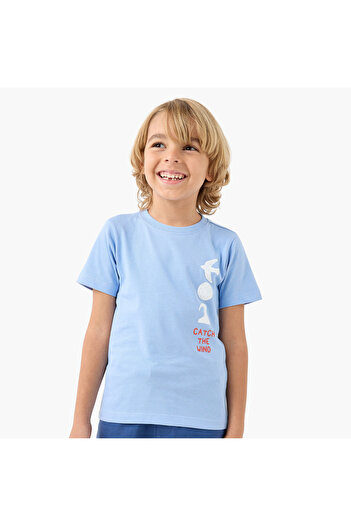 Juniors 3-Piece Printed Crew Neck T-shirt and Shorts Set