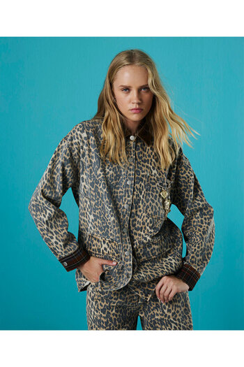 Twist Leopard Print Non Denim Jacket