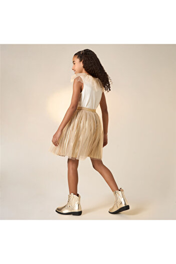 Juniors Ruffle Detail Sleeveless Top and Skirt Set