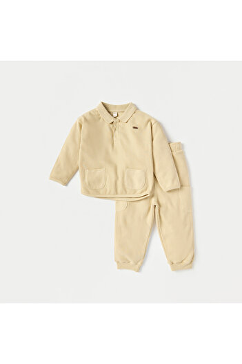 giggles Ribbed Polo T-shirt and Joggers Set